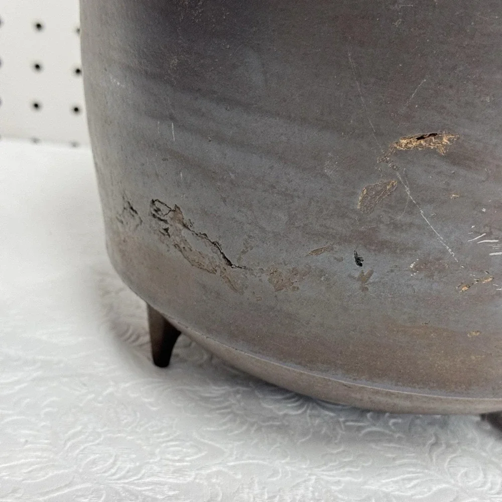 Antique Cast Iron Cauldron Pot 3 Legged Spider Gate Marked Bail Handle Primitive